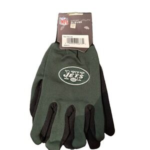 NFL New York Jets Grip Palm Sport Utility Gloves Green Black & Logo NEW